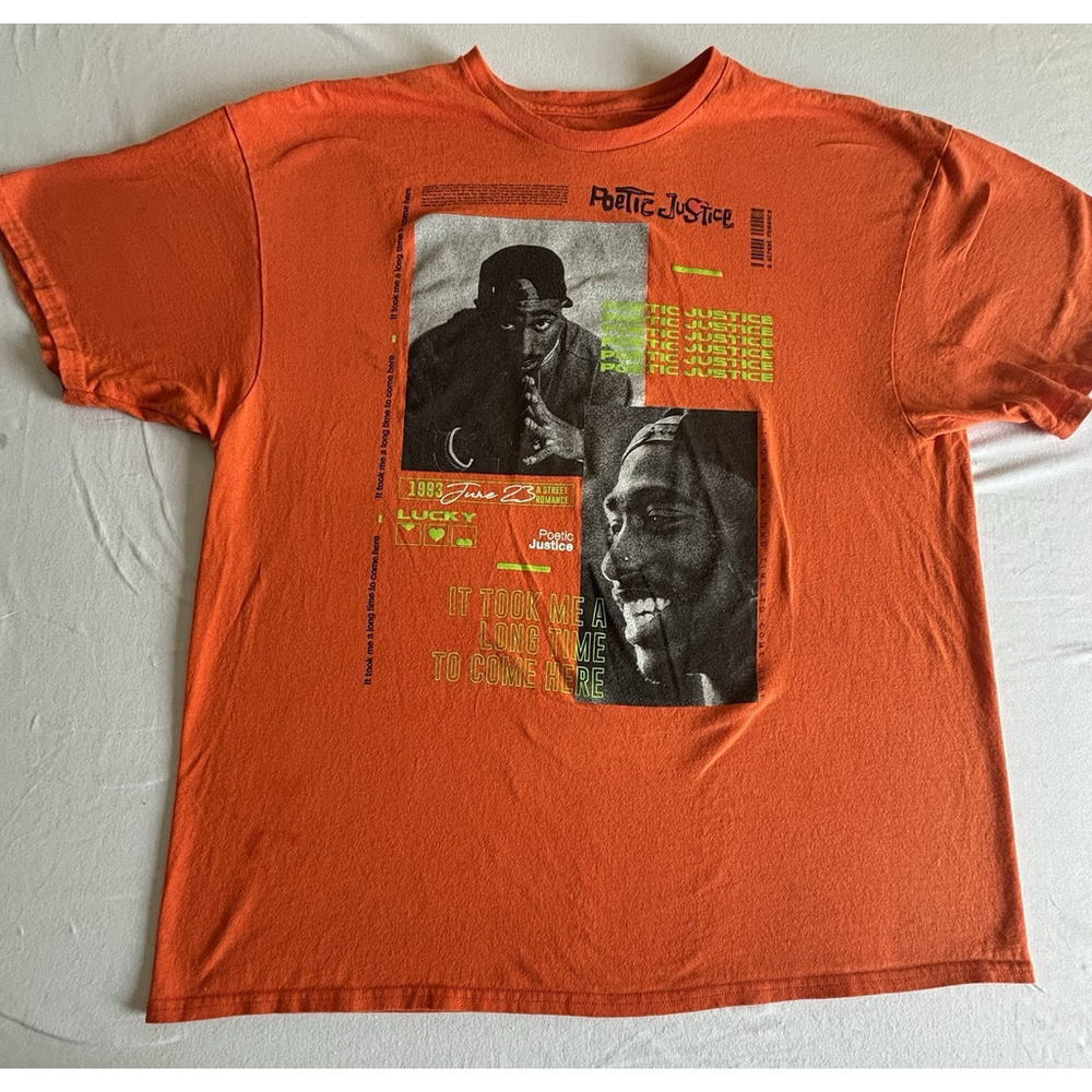 Chemistry Poetic Justice T-Shirt Orange Tupac 2Pac Size‎ XL
